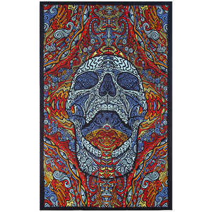 3D Mindful Skull Tapestry 60x90" by Sunshine Joy